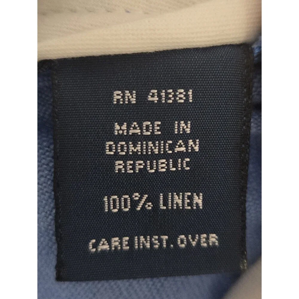 Vtg Polo Ralph Lauren Pants Mens 38x29 (38×32 Tag) Blue Linen Pleated Cuffed
